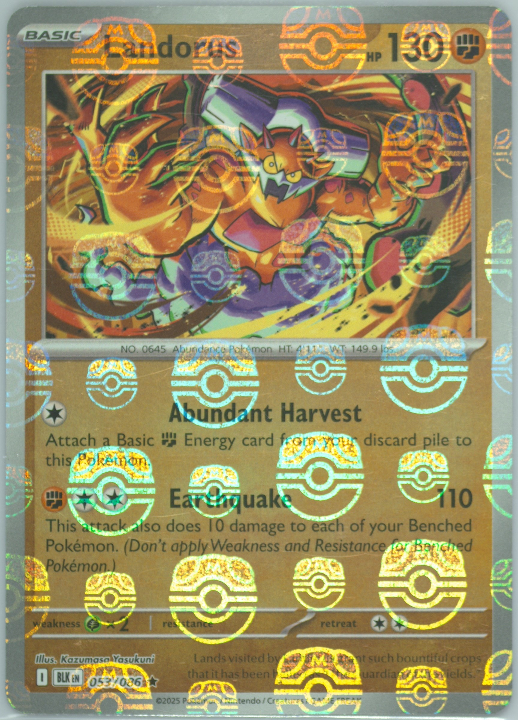 Landorus (Master Ball Pattern) 053/086 card from SV: Black Bolt