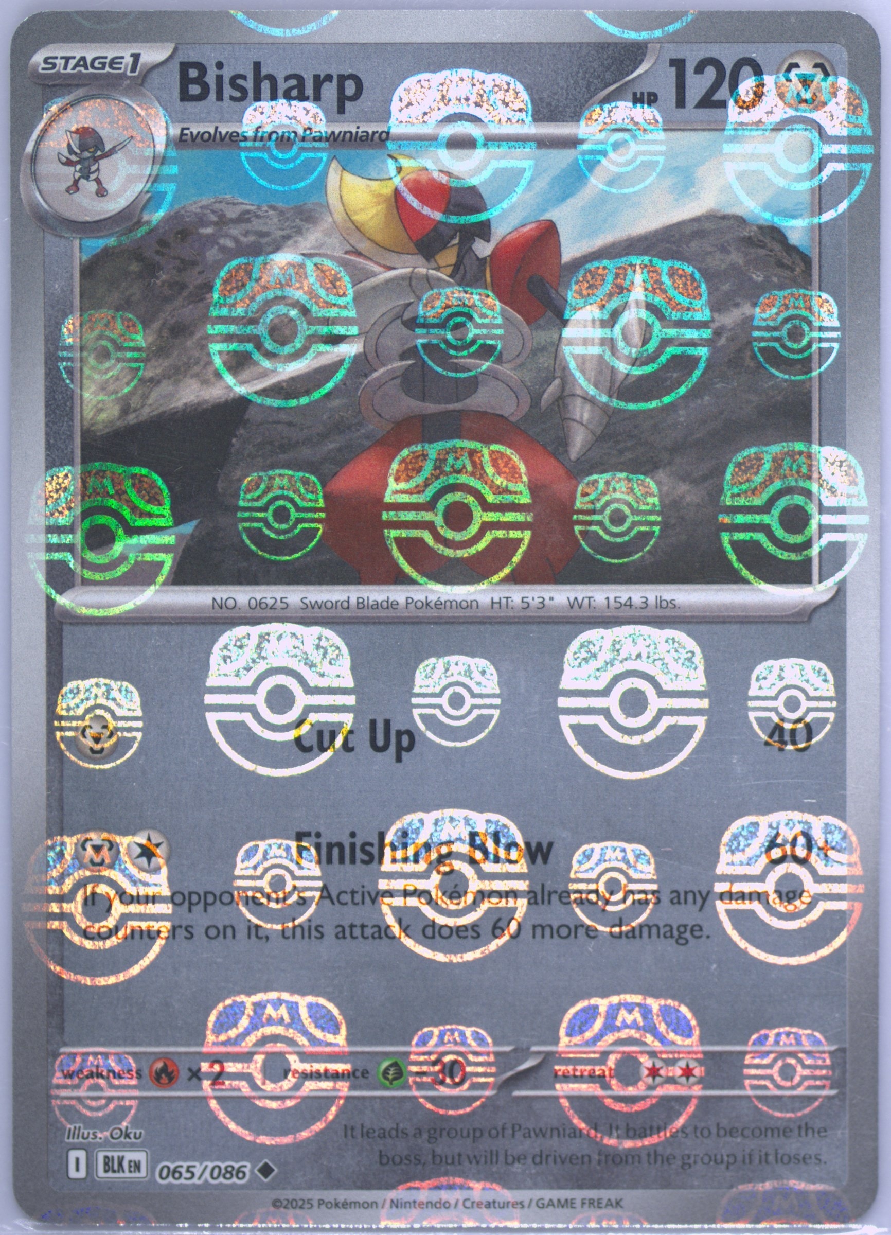 Bisharp (Master Ball Pattern) 065/086 card from SV: Black Bolt