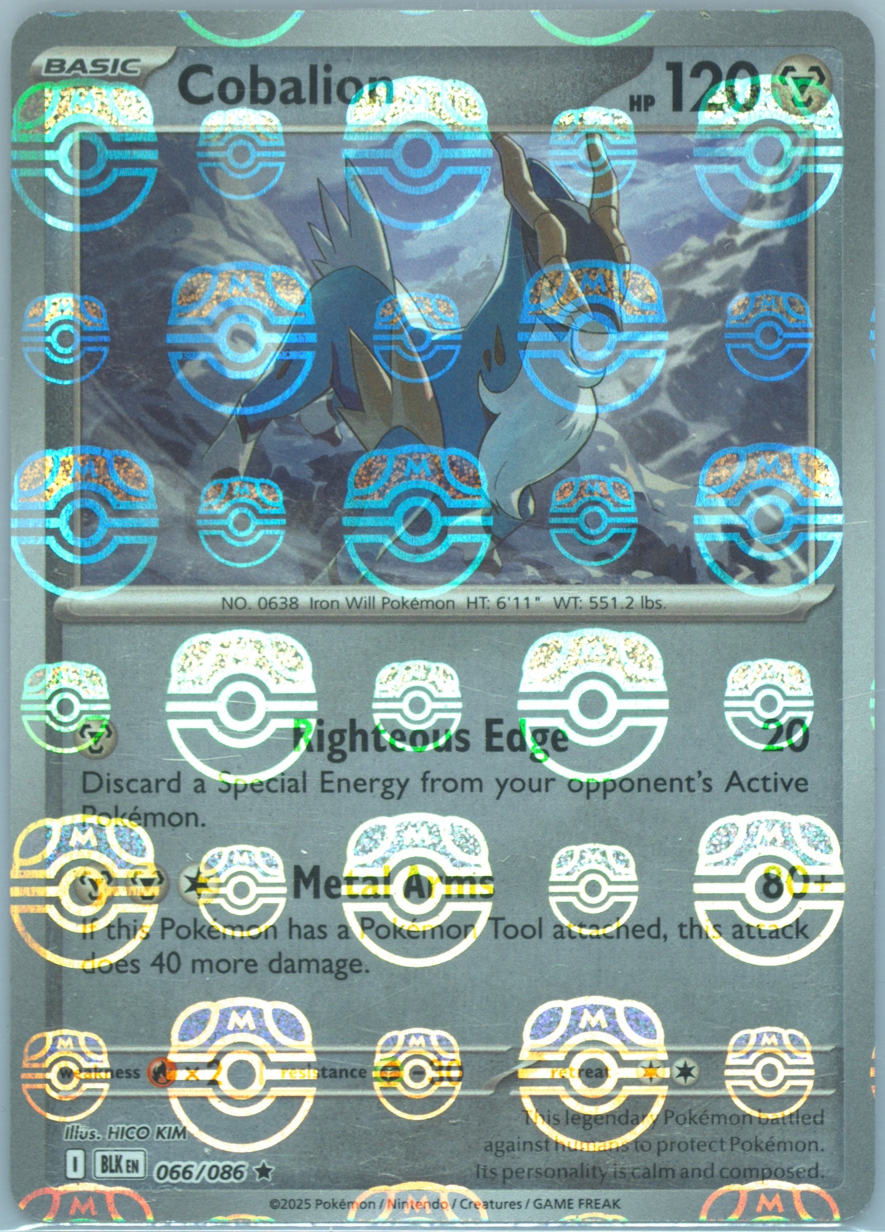 Cobalion (Master Ball Pattern) 066/086 card from SV: Black Bolt