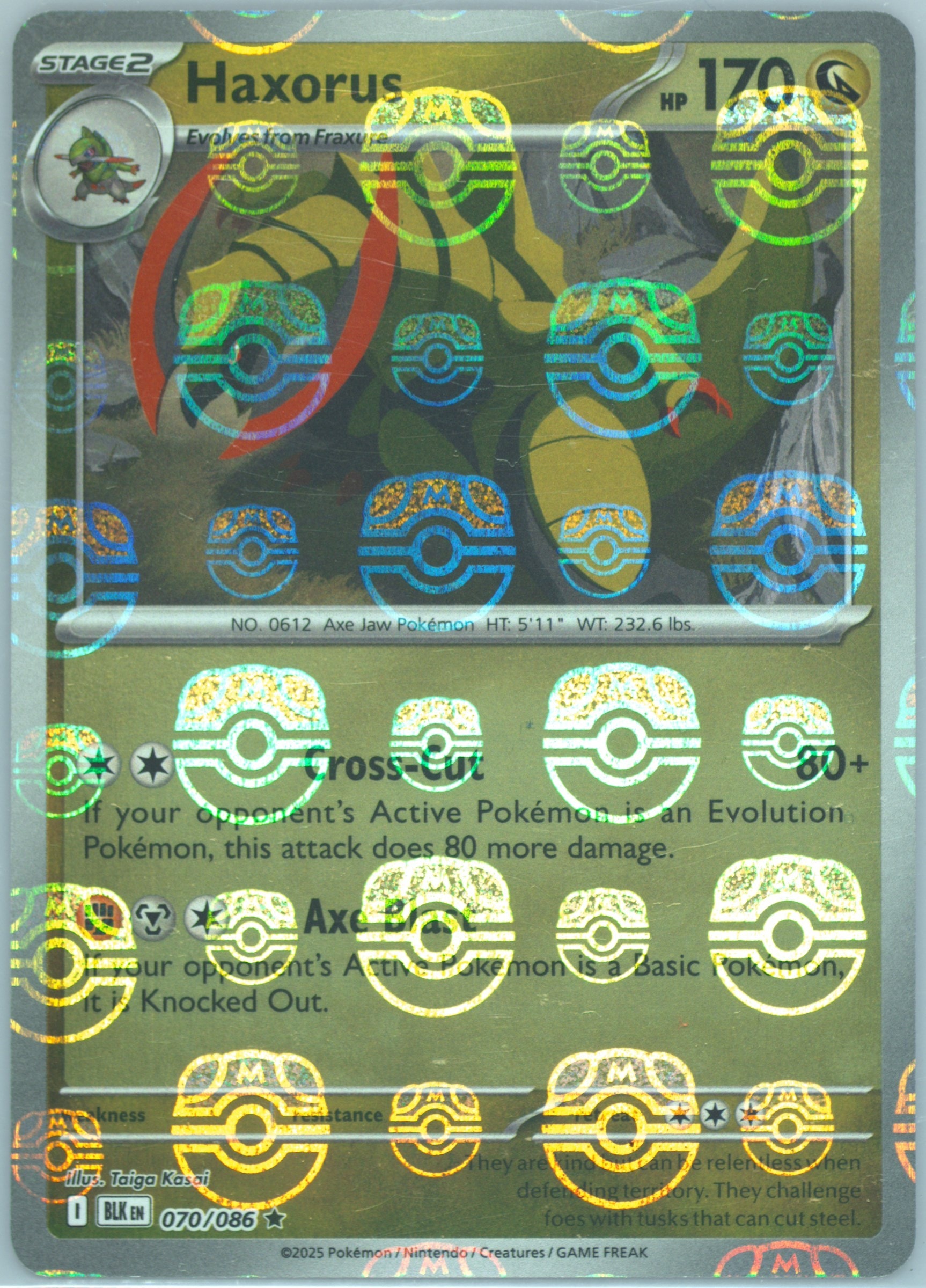Haxorus (Master Ball Pattern) 070/086 card from SV: Black Bolt