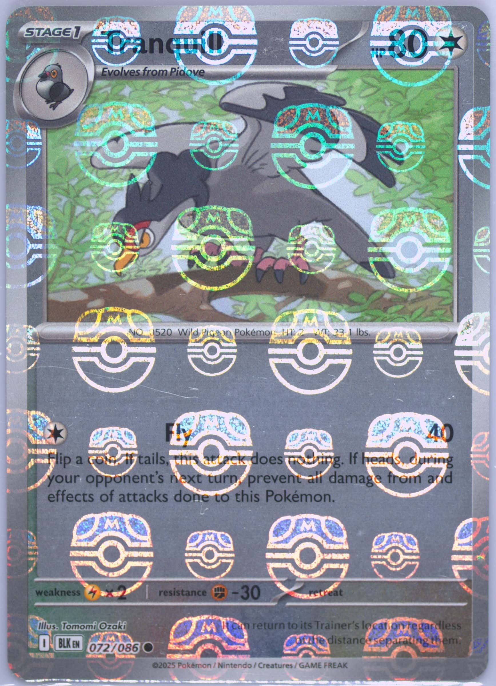 Tranquill (Master Ball Pattern) 072/086 card from SV: Black Bolt