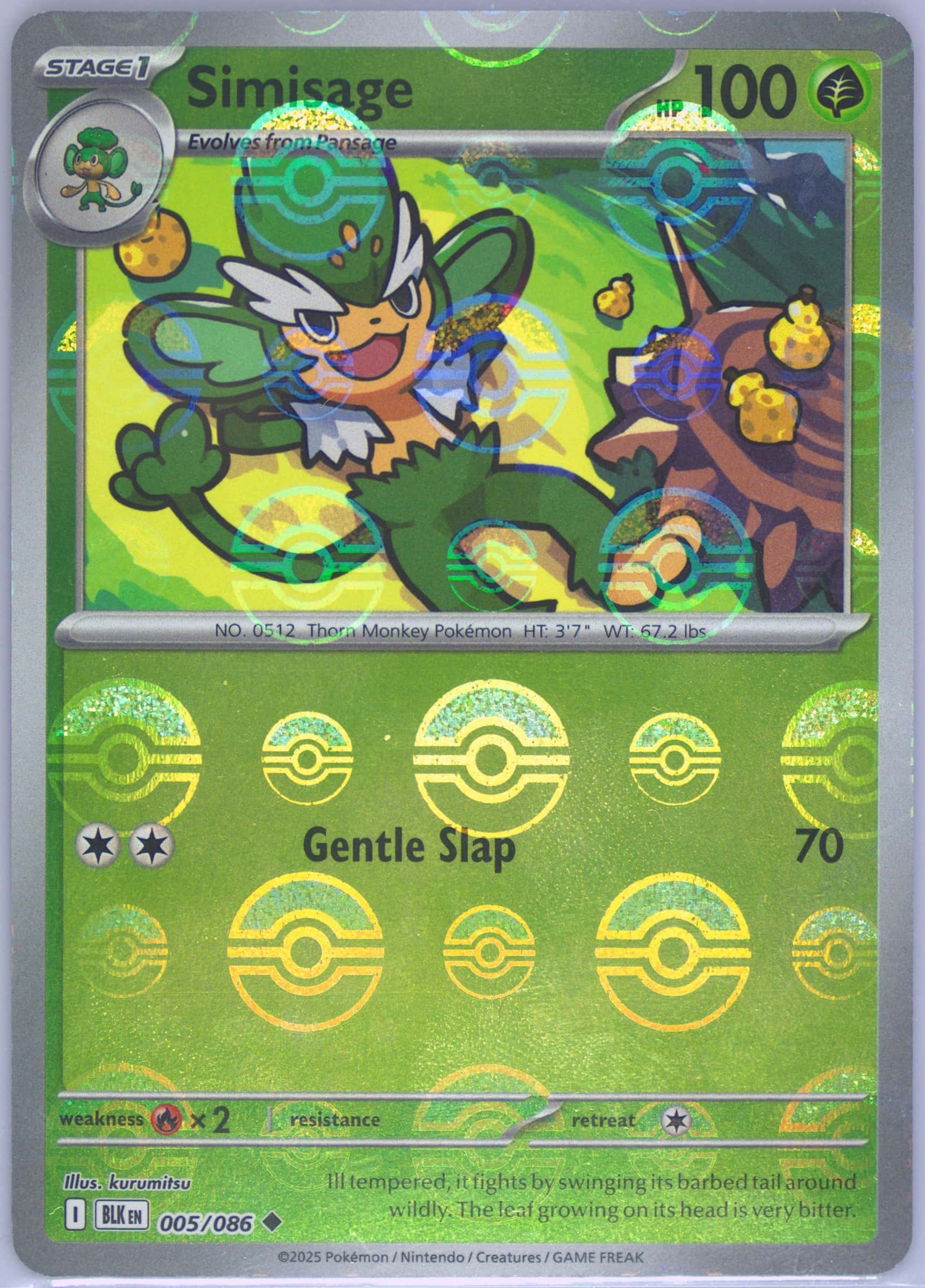 Simisage (Poke Ball Pattern) 005/086 card from SV: Black Bolt