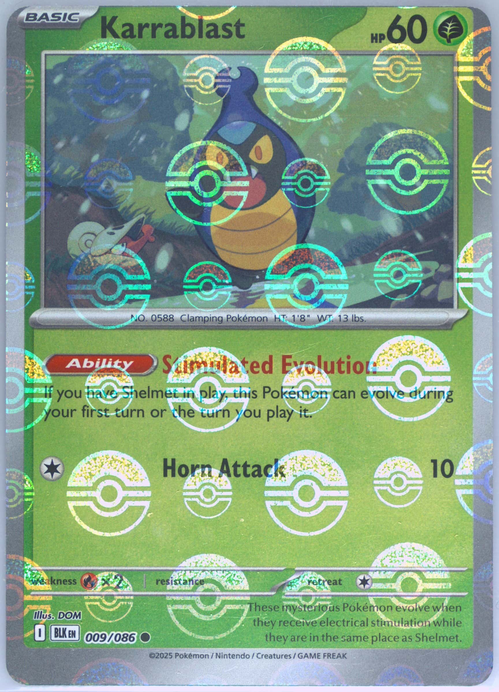 Karrablast (Poke Ball Pattern) 009/086 card from SV: Black Bolt