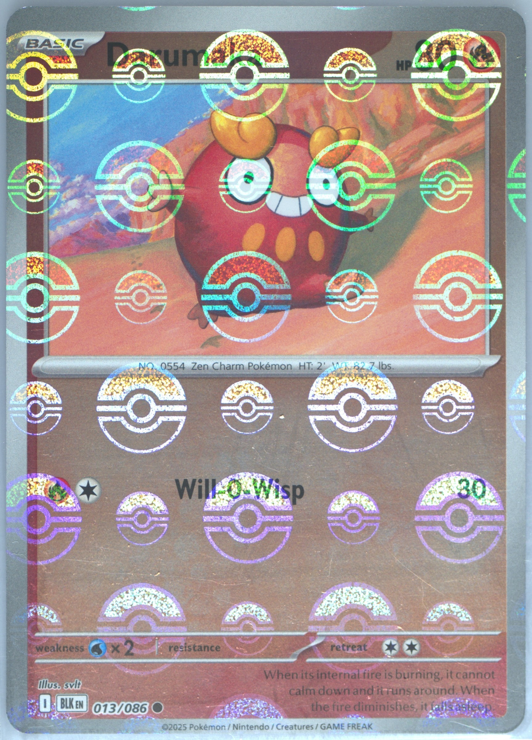 Darumaka (Poke Ball Pattern) 013/086 card from SV: Black Bolt