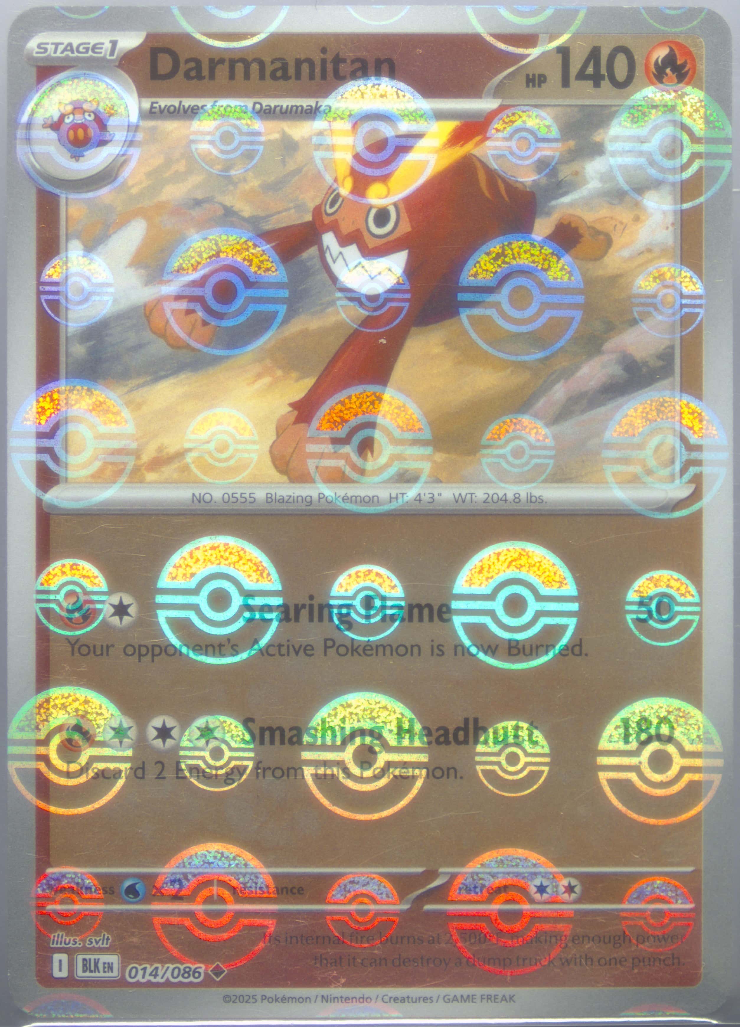 Darmanitan (Poke Ball Pattern) 014/086 card from SV: Black Bolt