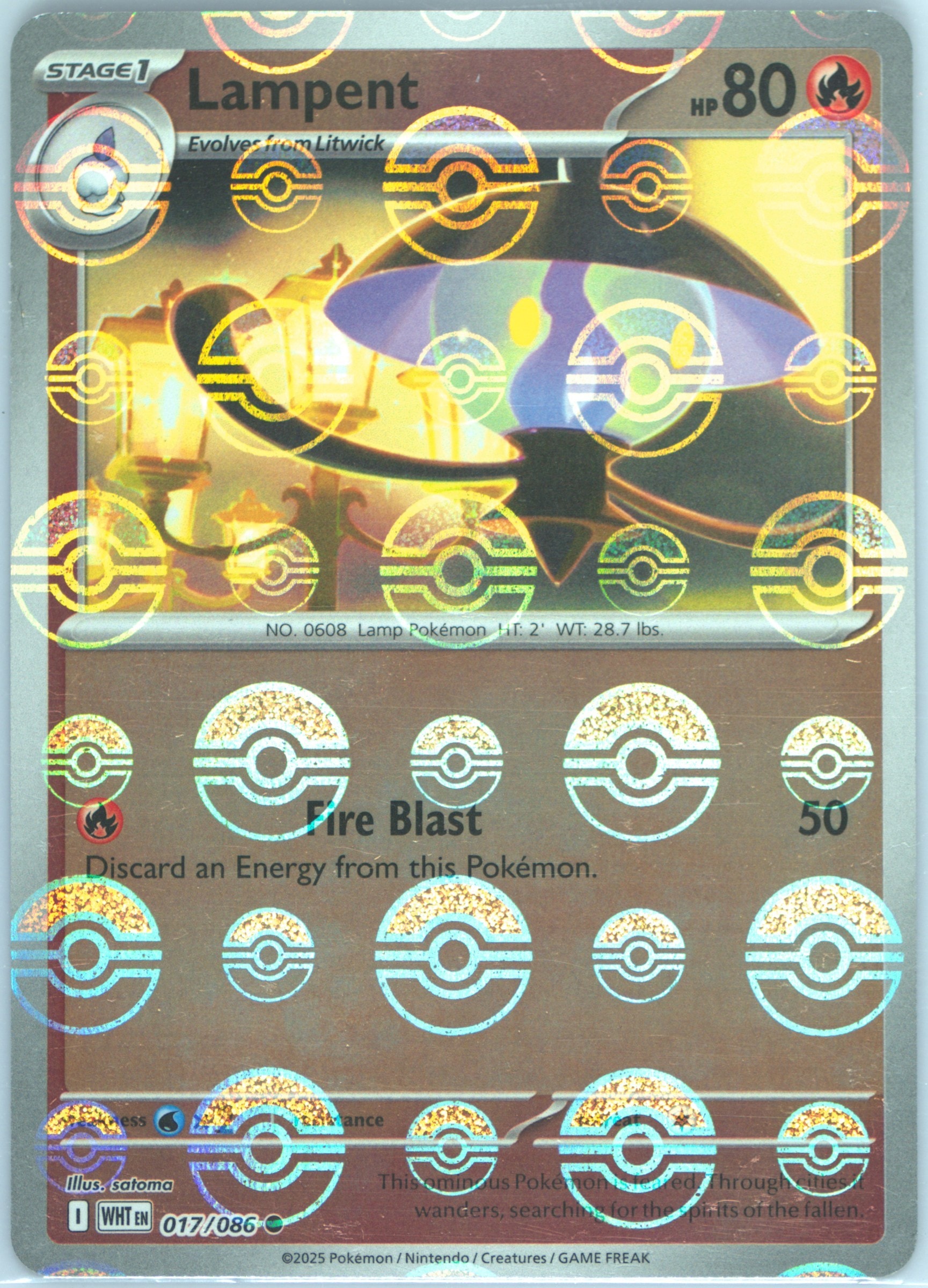 Lampent (Poke Ball Pattern) 017/086 card from SV: White Flare
