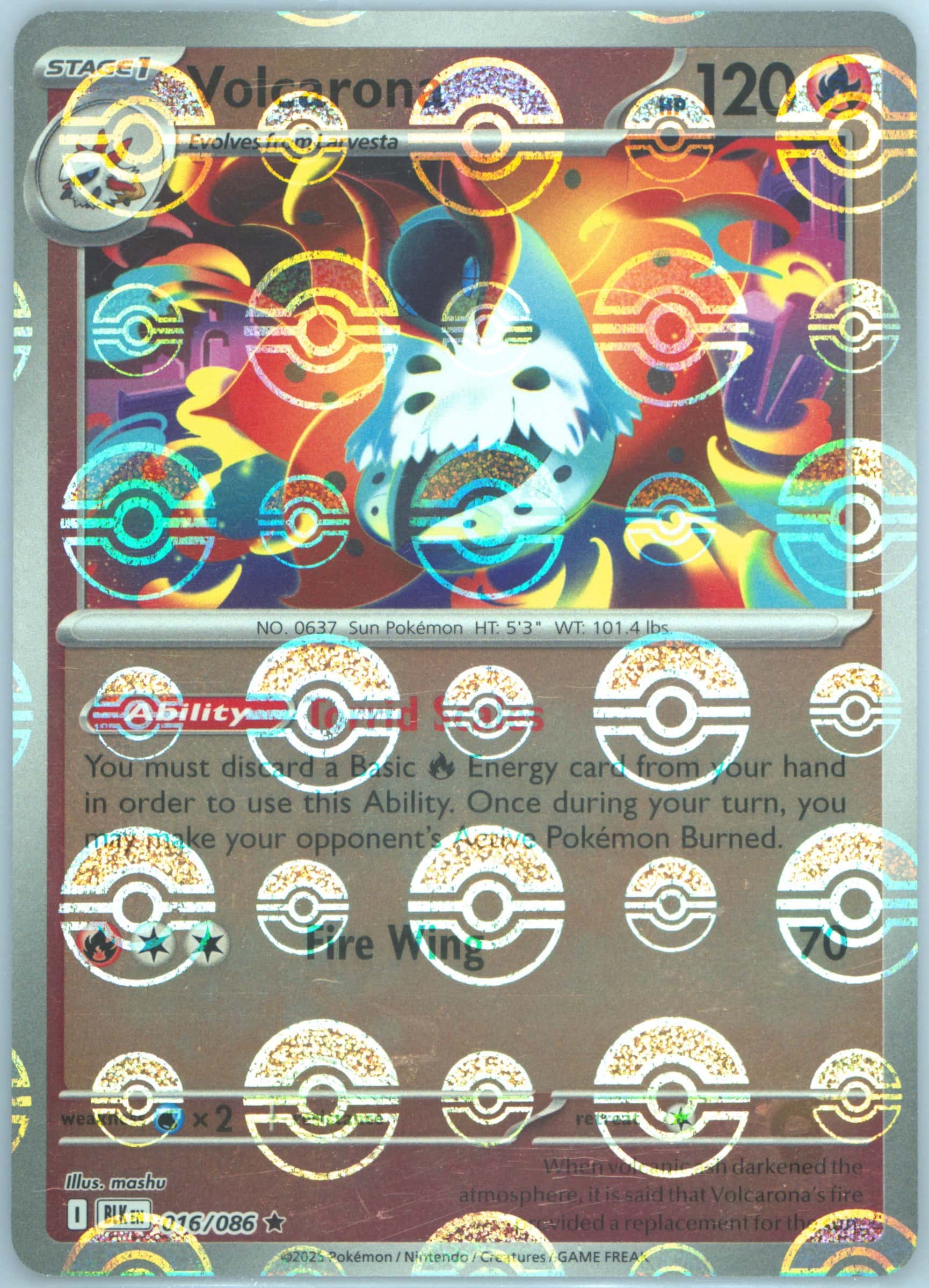 Volcarona (Poke Ball Pattern) 016/086 card from SV: Black Bolt