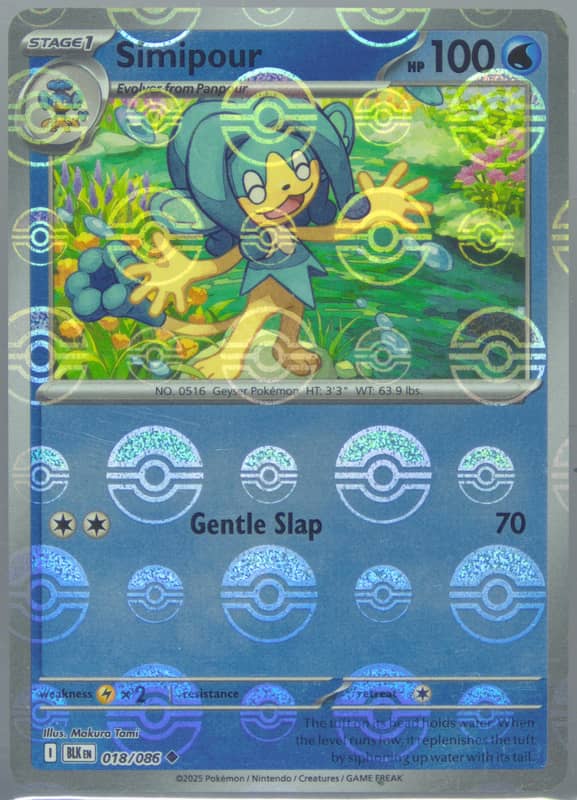 Simipour (Poke Ball Pattern) 018/086 card from SV: Black Bolt