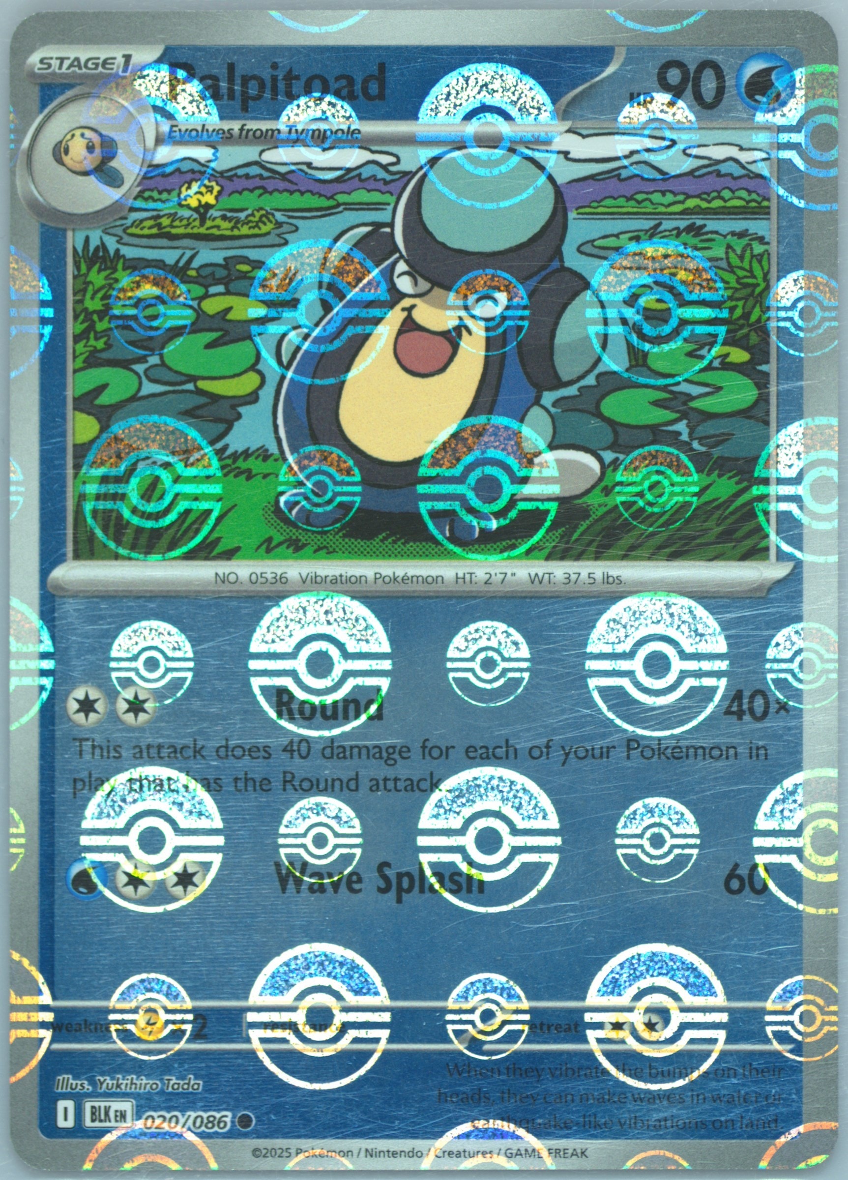 Palpitoad (Poke Ball Pattern) 020/086 card from SV: Black Bolt