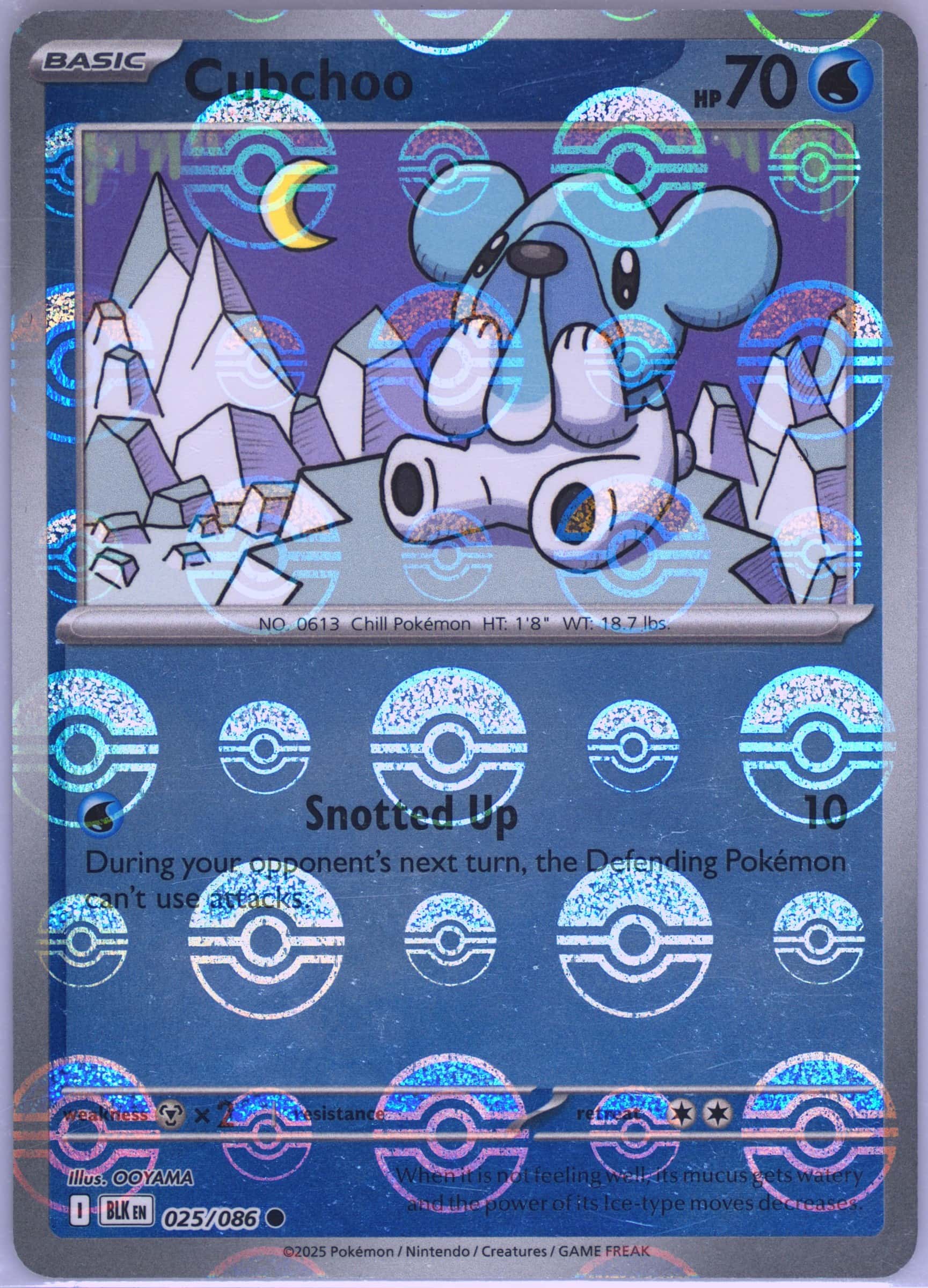 Cubchoo (Poke Ball Pattern) 025/086 card from SV: Black Bolt