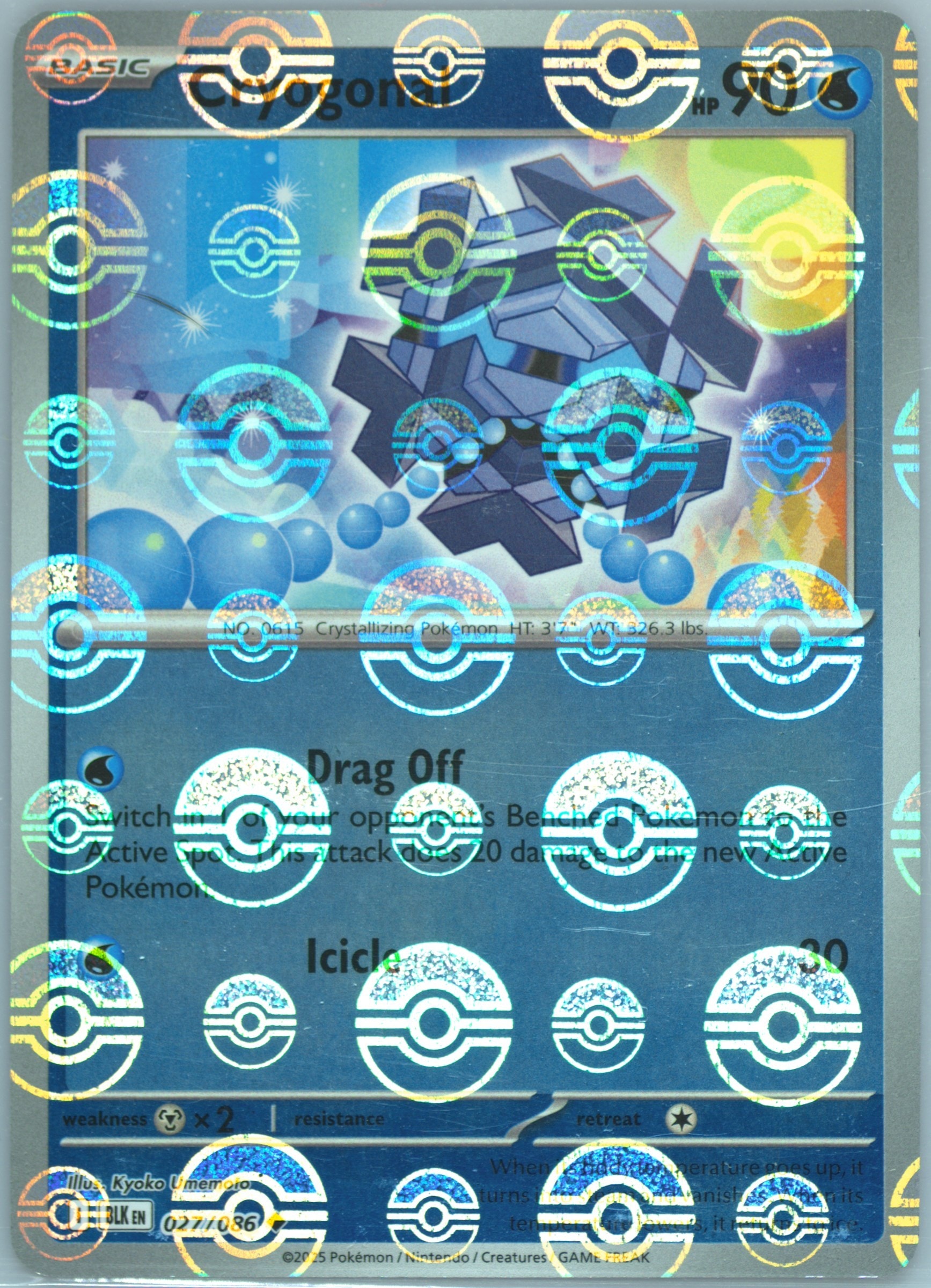 Cryogonal (Poke Ball Pattern) 027/086 card from SV: Black Bolt