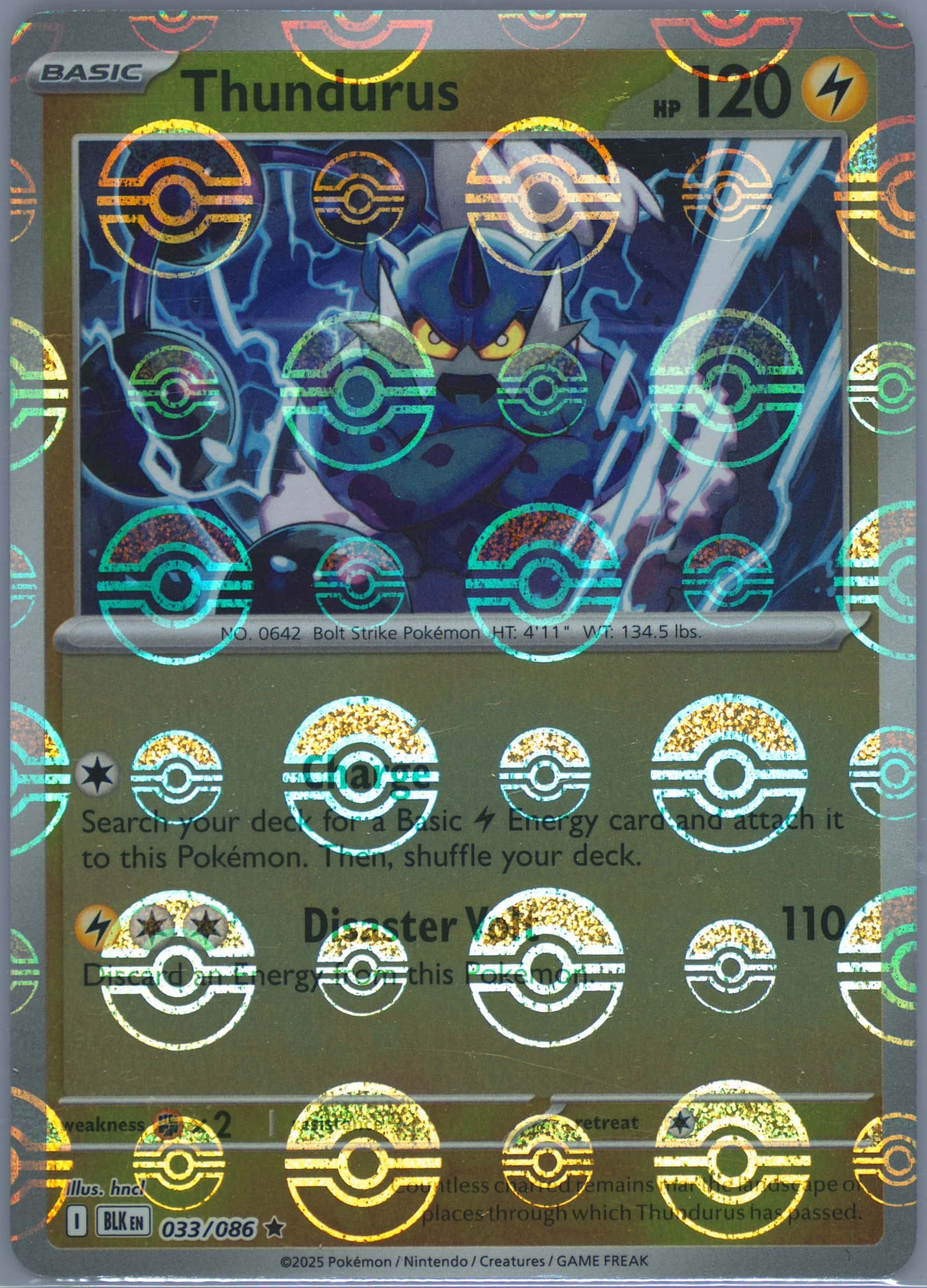 Thundurus (Poke Ball Pattern) 033/086 card from SV: Black Bolt