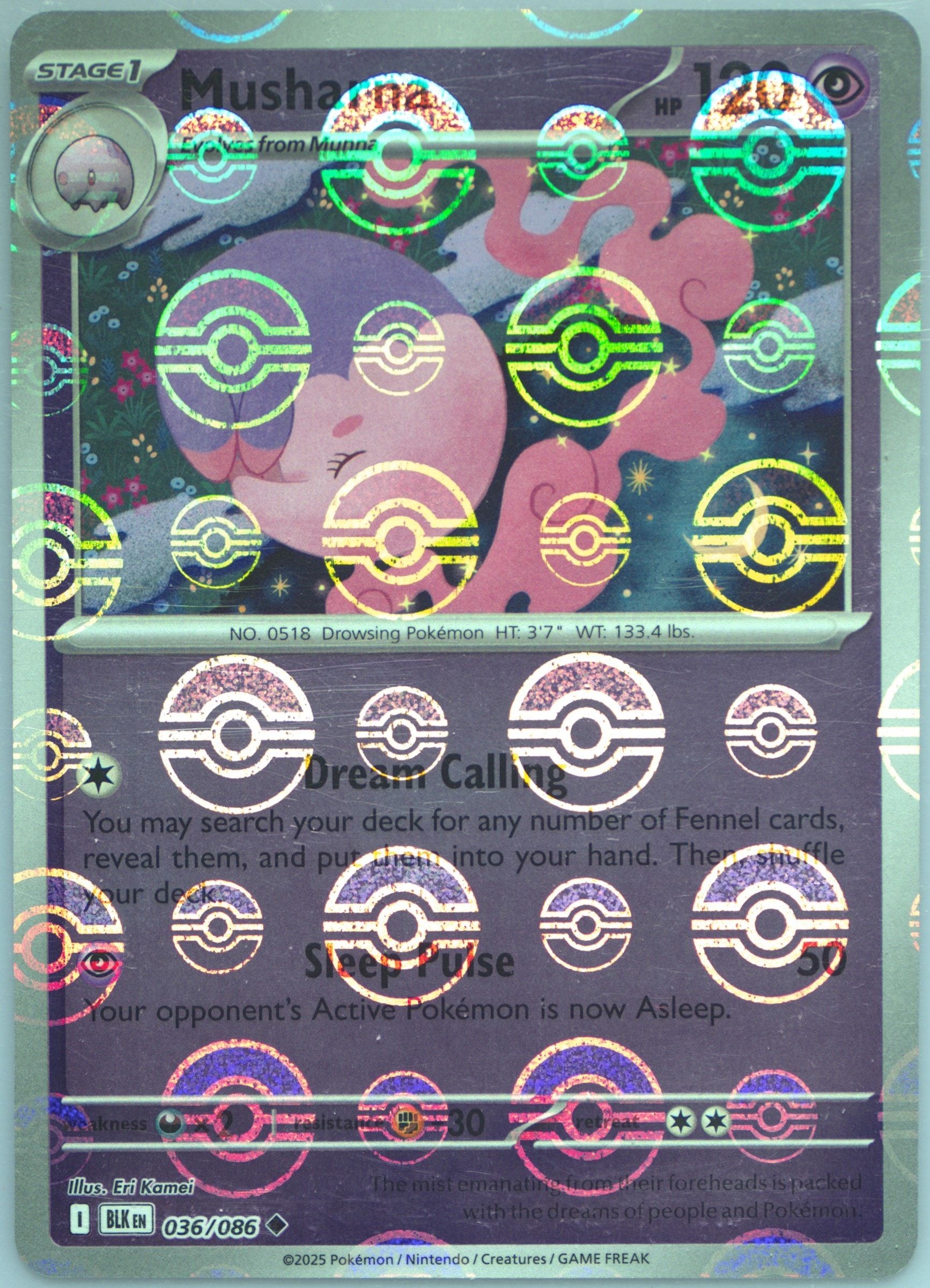 Musharna (Poke Ball Pattern) 036/086 card from SV: Black Bolt