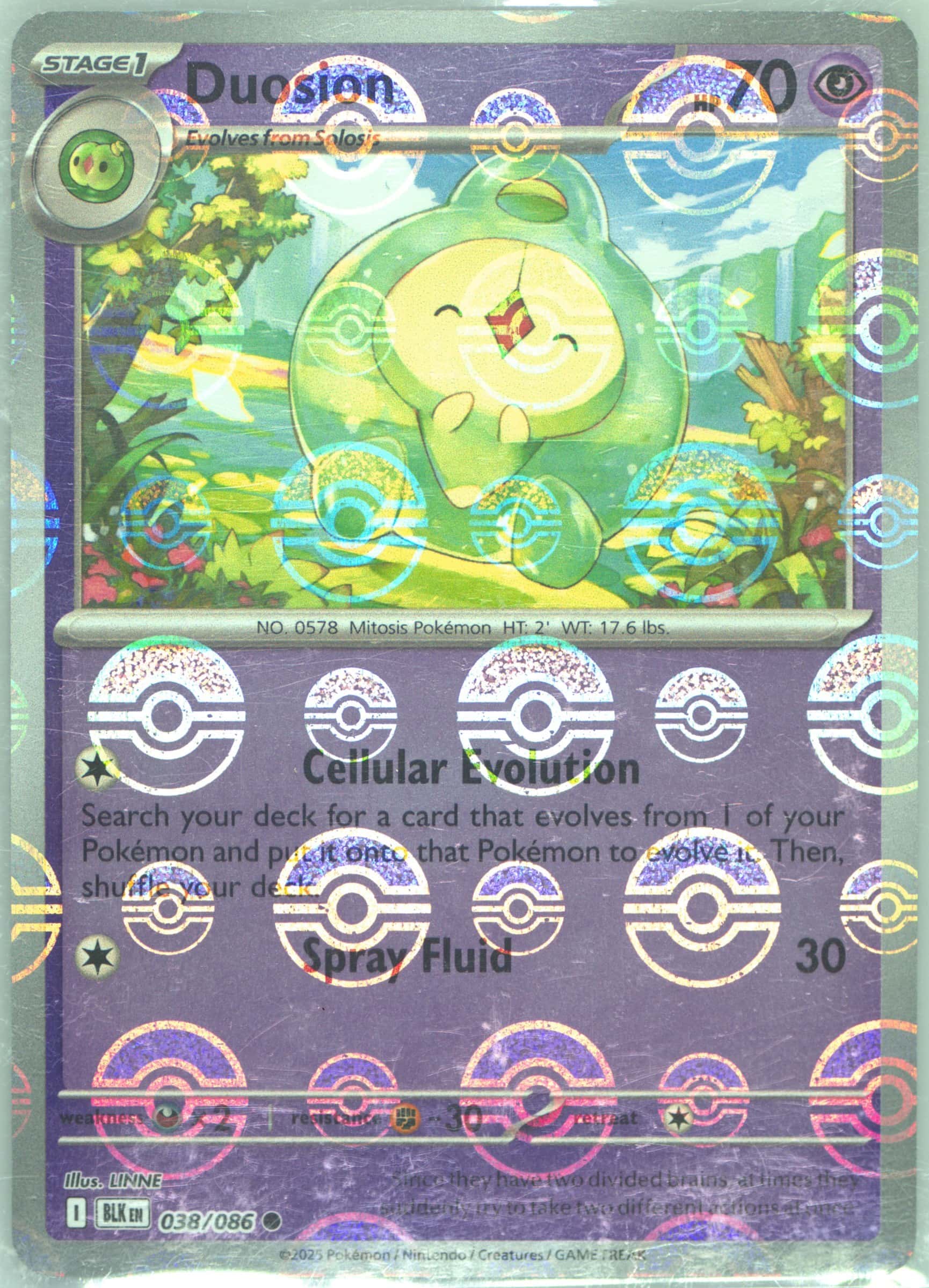 Duosion (Poke Ball Pattern) 038/086 card from SV: Black Bolt