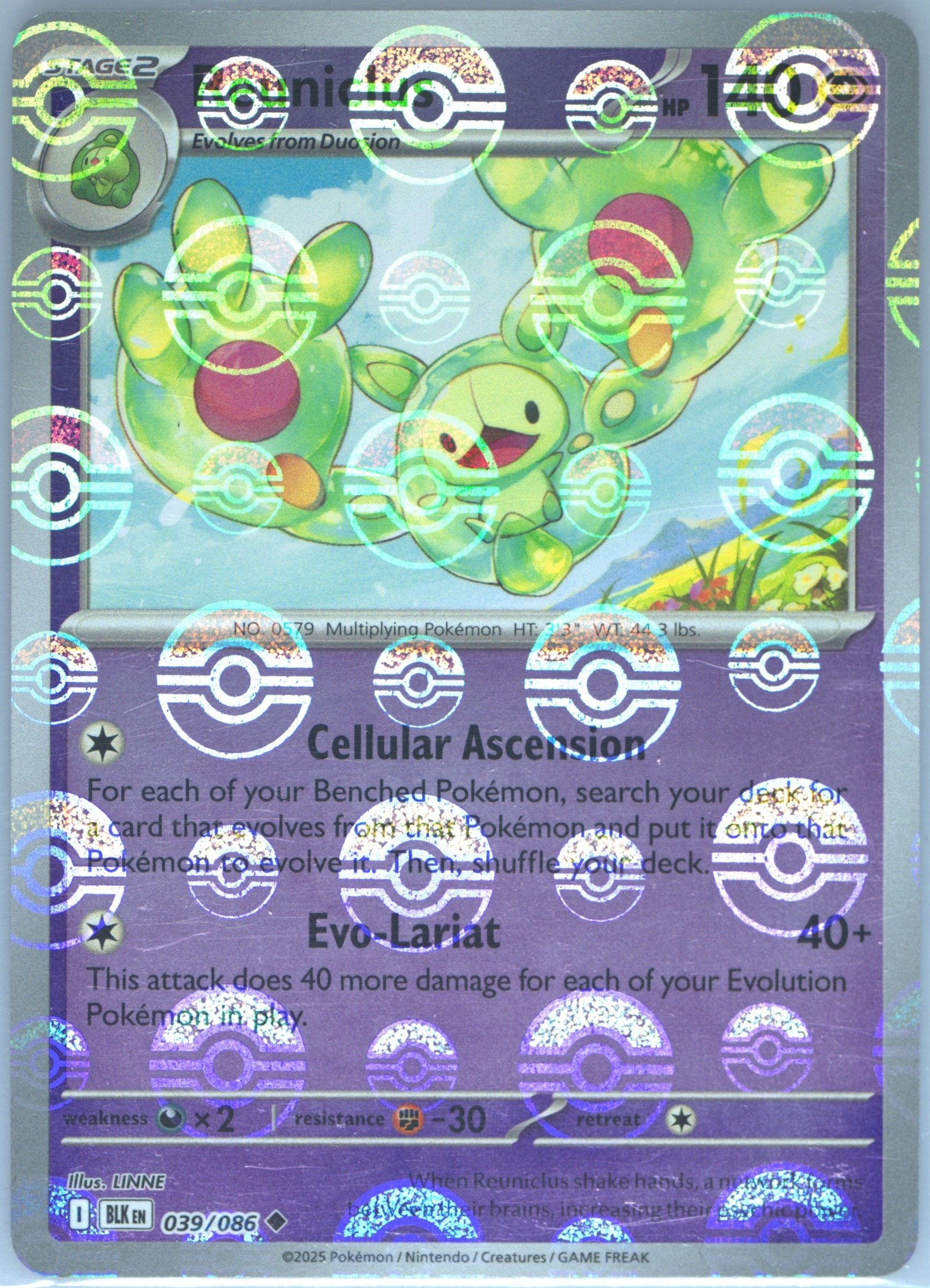 Reuniclus (Poke Ball Pattern) 039/086 card from SV: Black Bolt