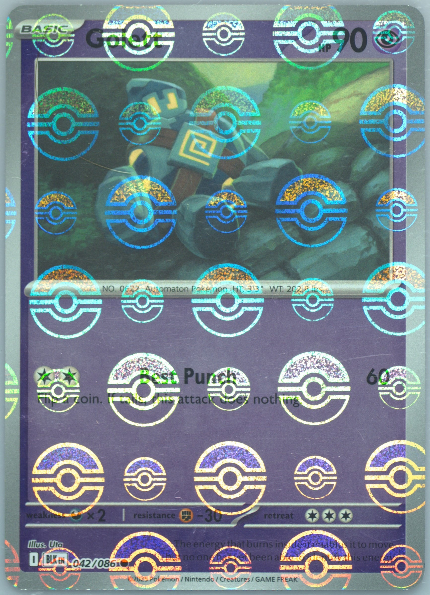 Golett (Poke Ball Pattern) 042/086 card from SV: Black Bolt