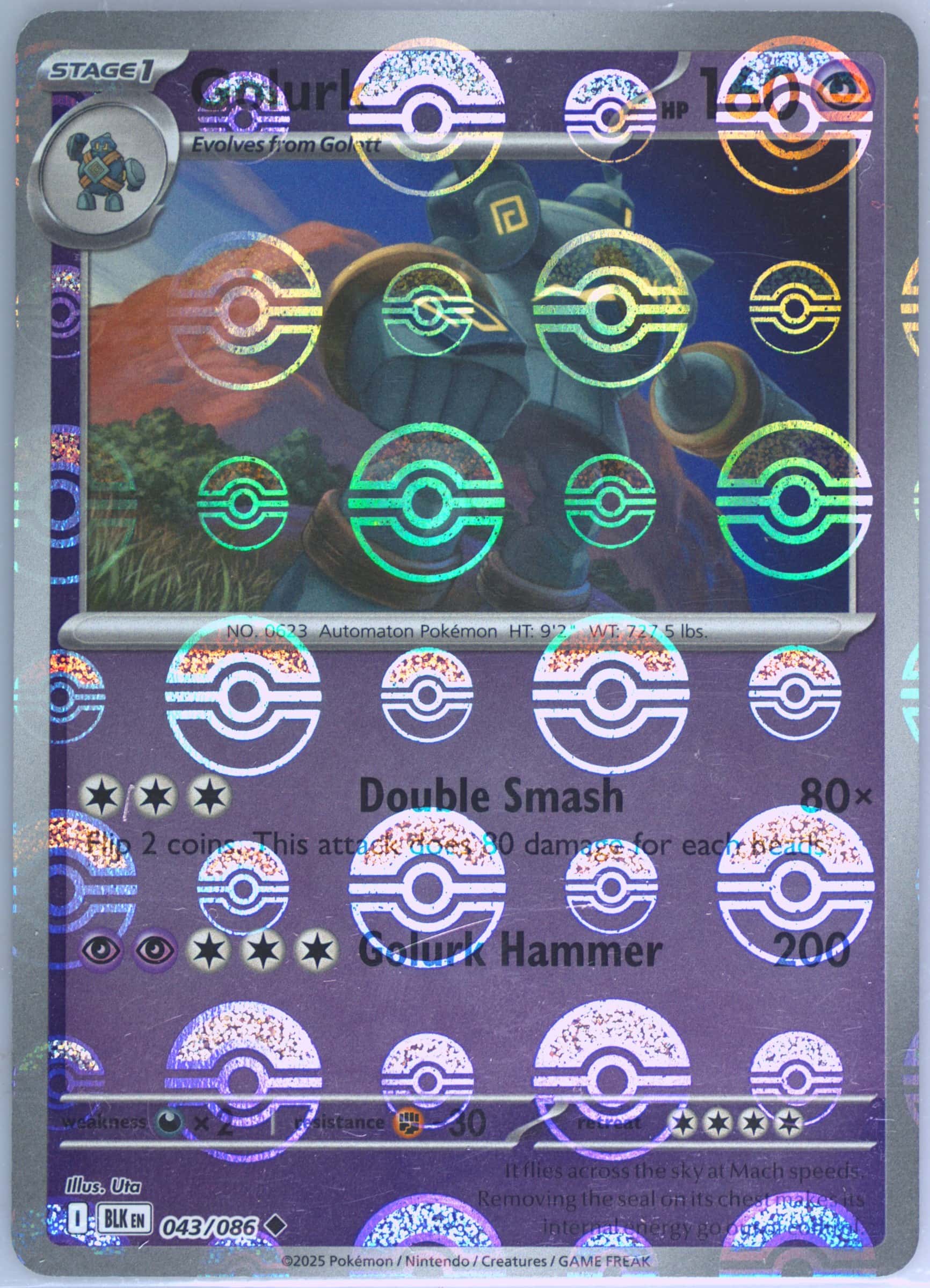 Golurk (Poke Ball Pattern) 043/086 card from SV: Black Bolt