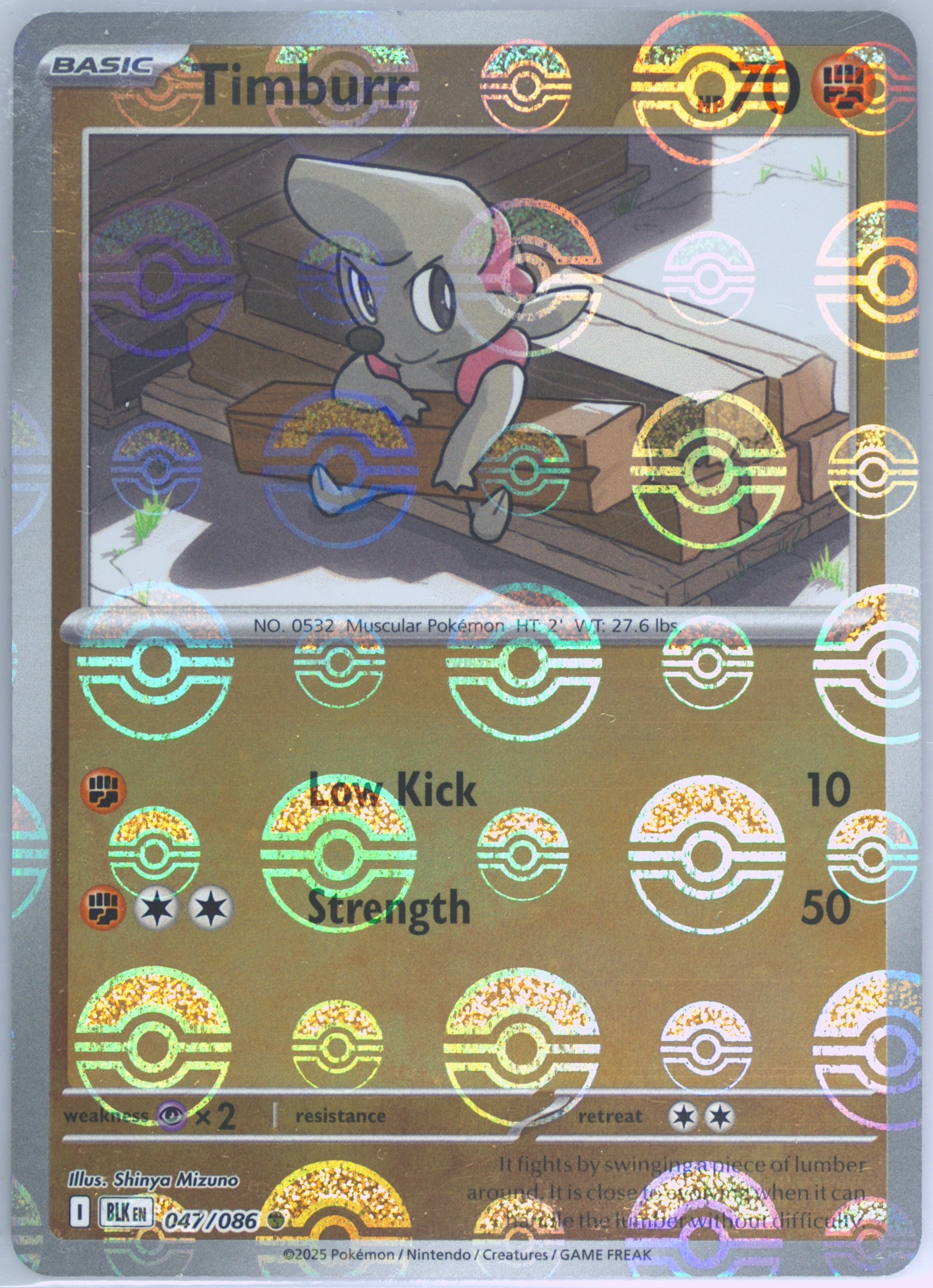Timburr (Poke Ball Pattern) 047/086 card from SV: Black Bolt