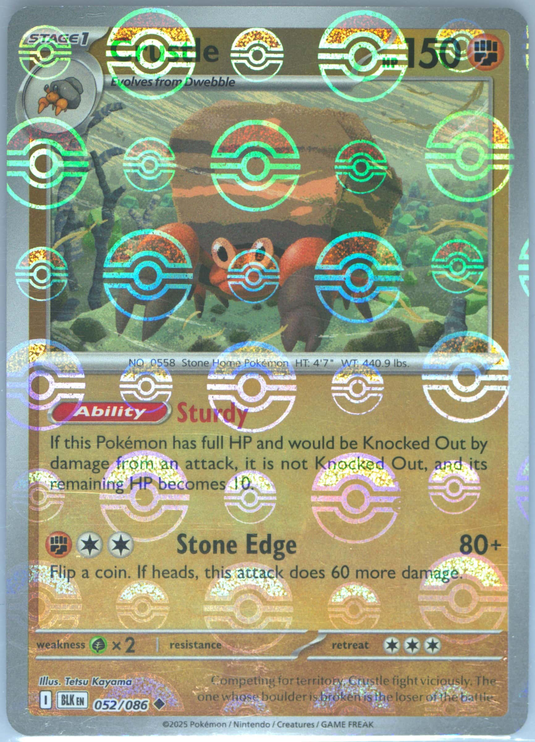 Crustle (Poke Ball Pattern) 052/086 card from SV: Black Bolt