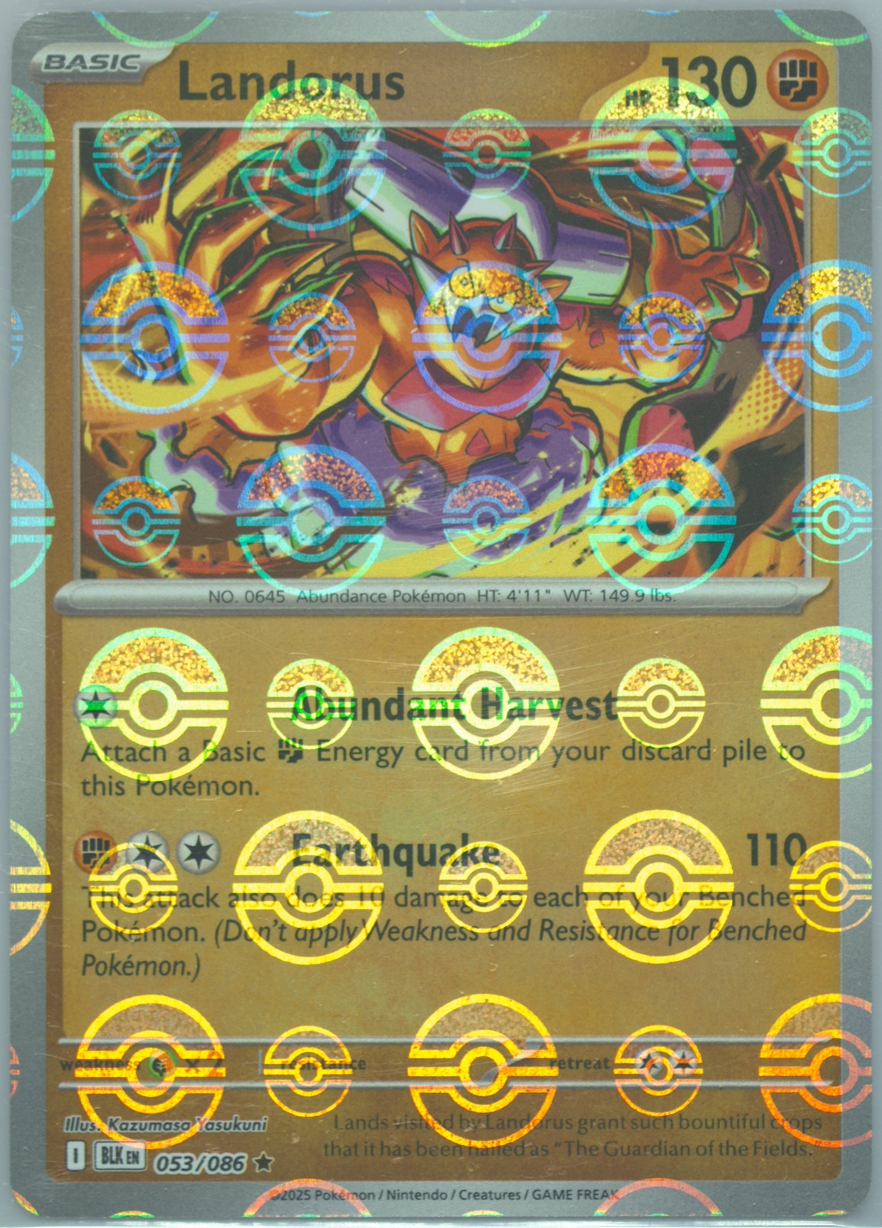 Landorus (Poke Ball Pattern) 053/086 card from SV: Black Bolt
