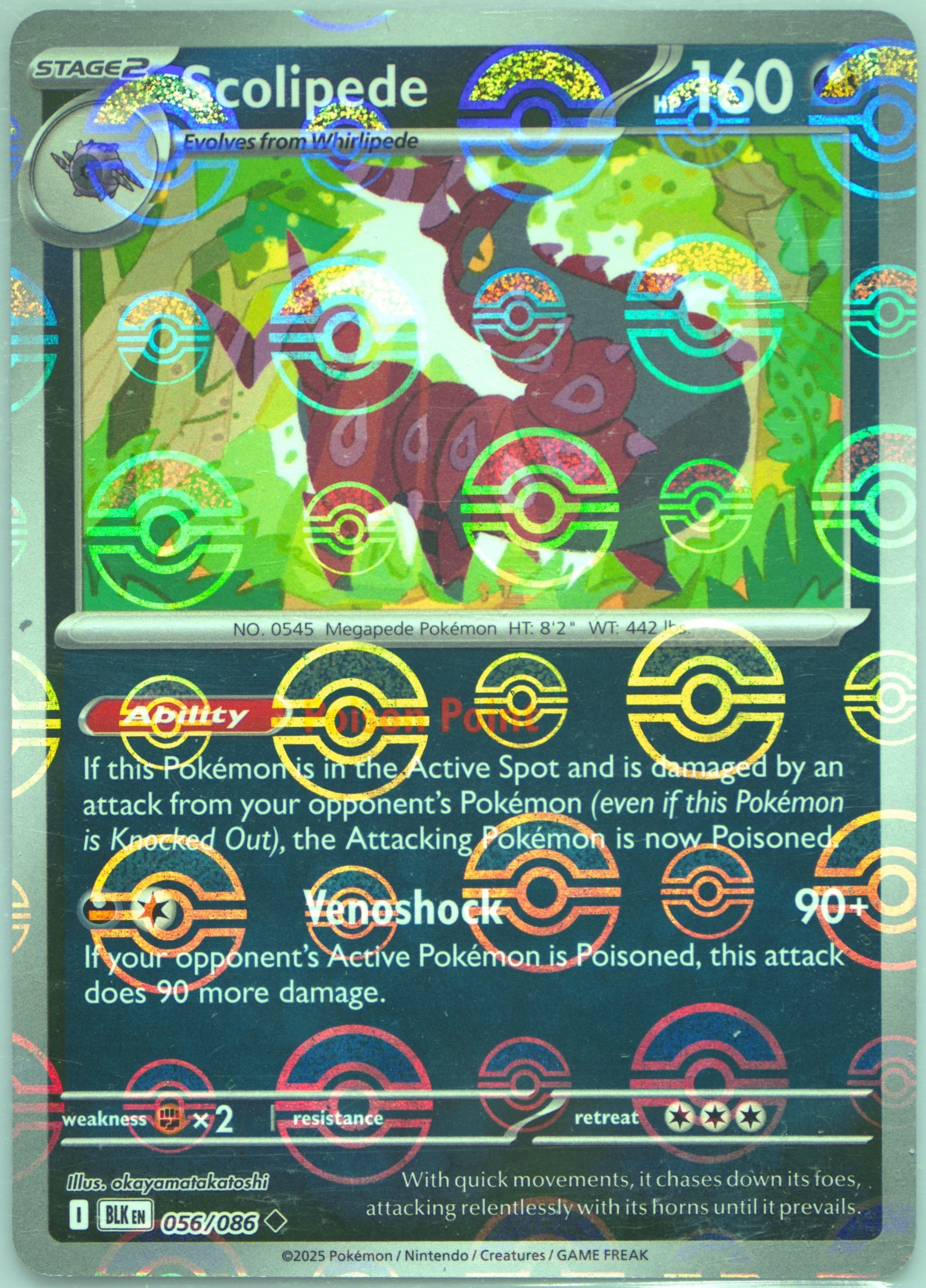 Scolipede (Poke Ball Pattern) 056/086 card from SV: Black Bolt