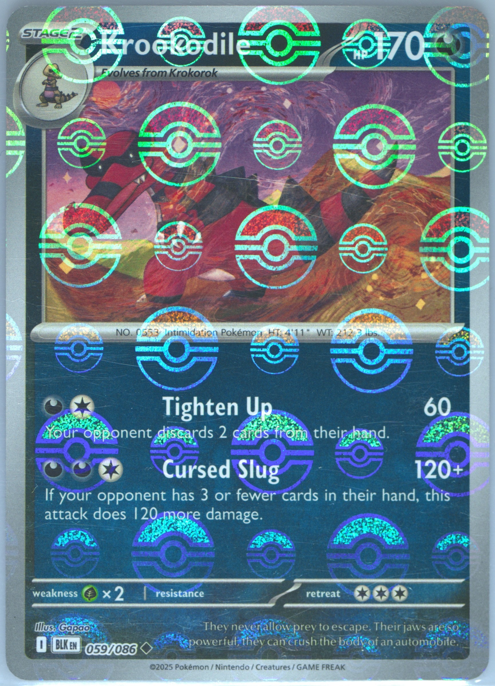 Krookodile (Poke Ball Pattern) 059/086 card from SV: Black Bolt