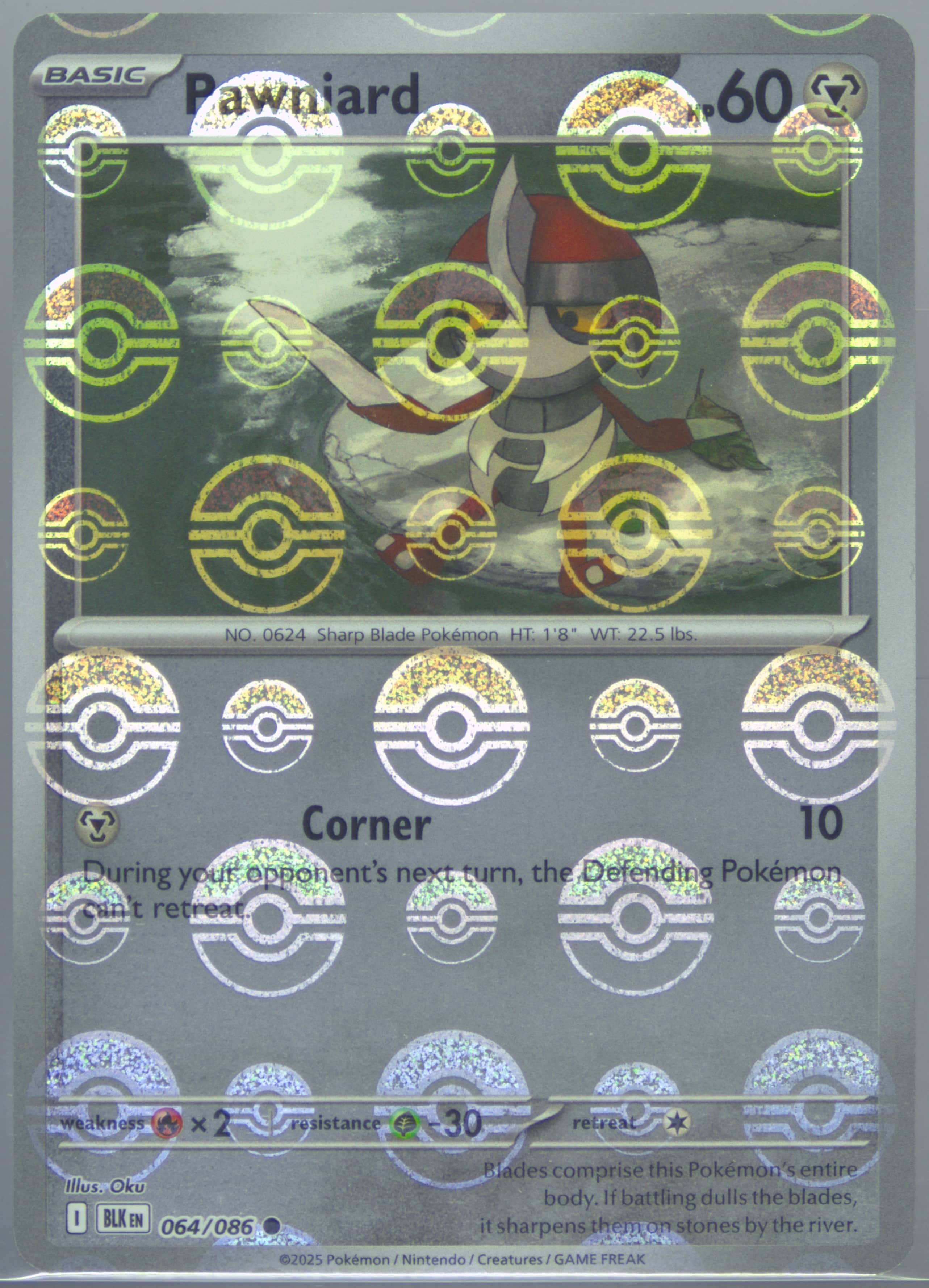 Pawniard (Poke Ball Pattern) 064/086 card from SV: Black Bolt