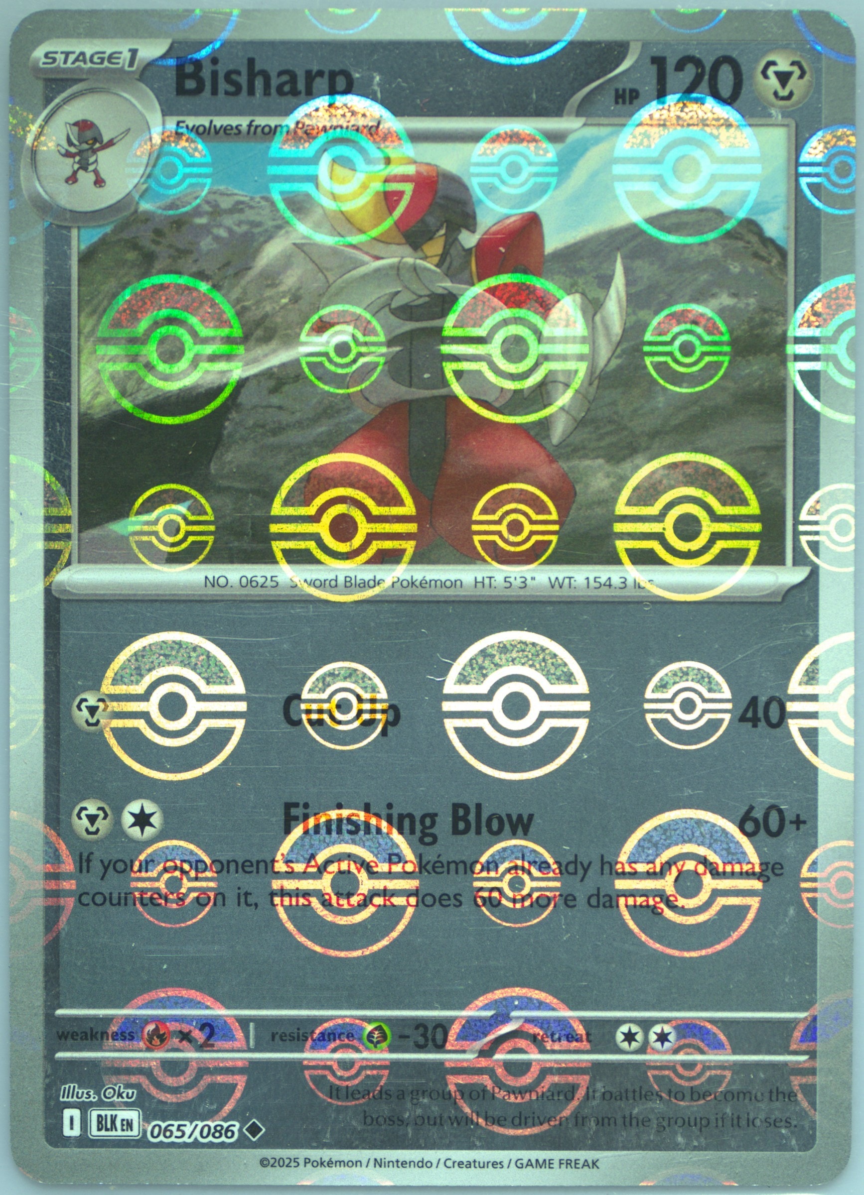 Bisharp (Poke Ball Pattern) 065/086 card from SV: Black Bolt