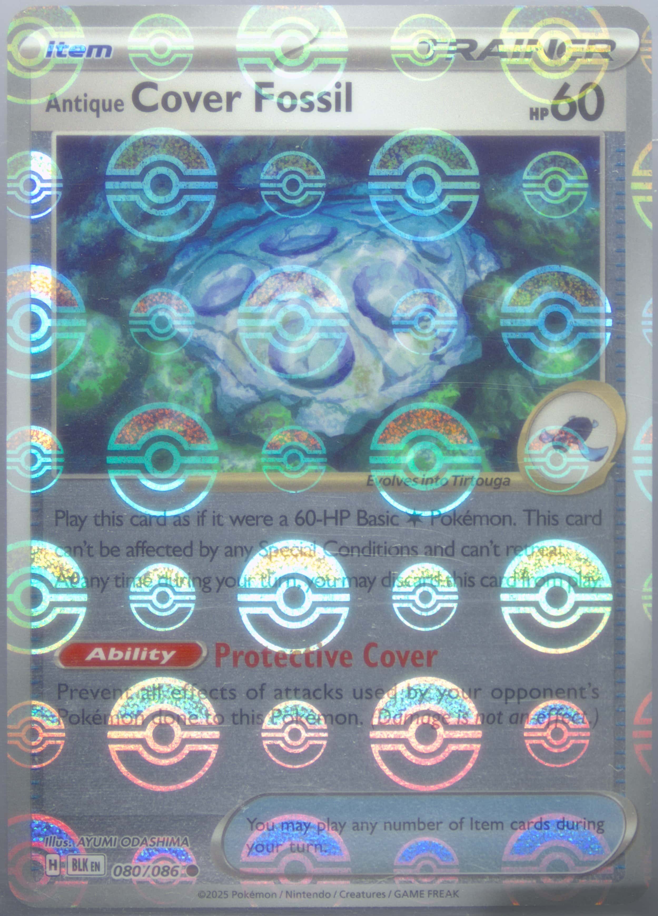 Antique Cover Fossil (Poke Ball Pattern) 080/086 card from SV: Black Bolt