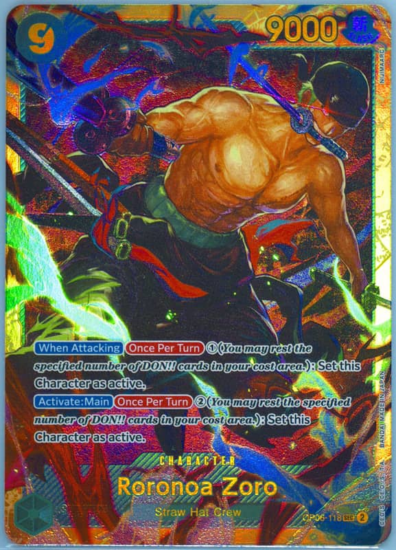 Roronoa Zoro (Reprint) OP06-118 card from Premium Booster -The Best- Vol. 2