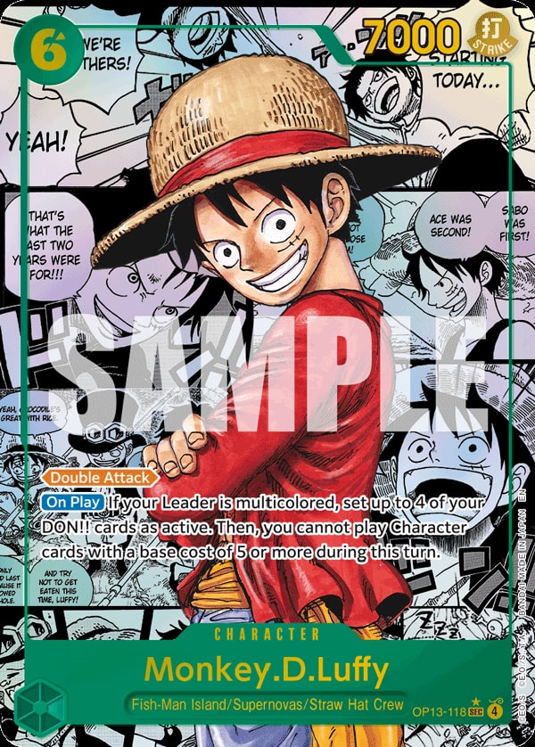 Monkey.D.Luffy (Super Alternate Art) OP13-118 card from Carrying On His Will